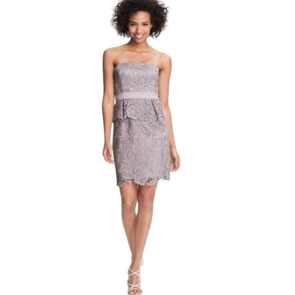 Adrianna Papell Lace Mini Dress in Silver